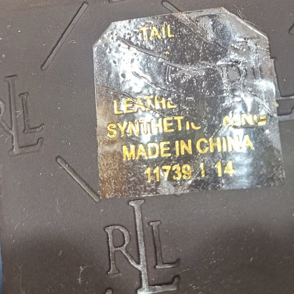 Ralph Lauren Gold Leather Low Heel Sandals Size 7 - Picture 9 of 11